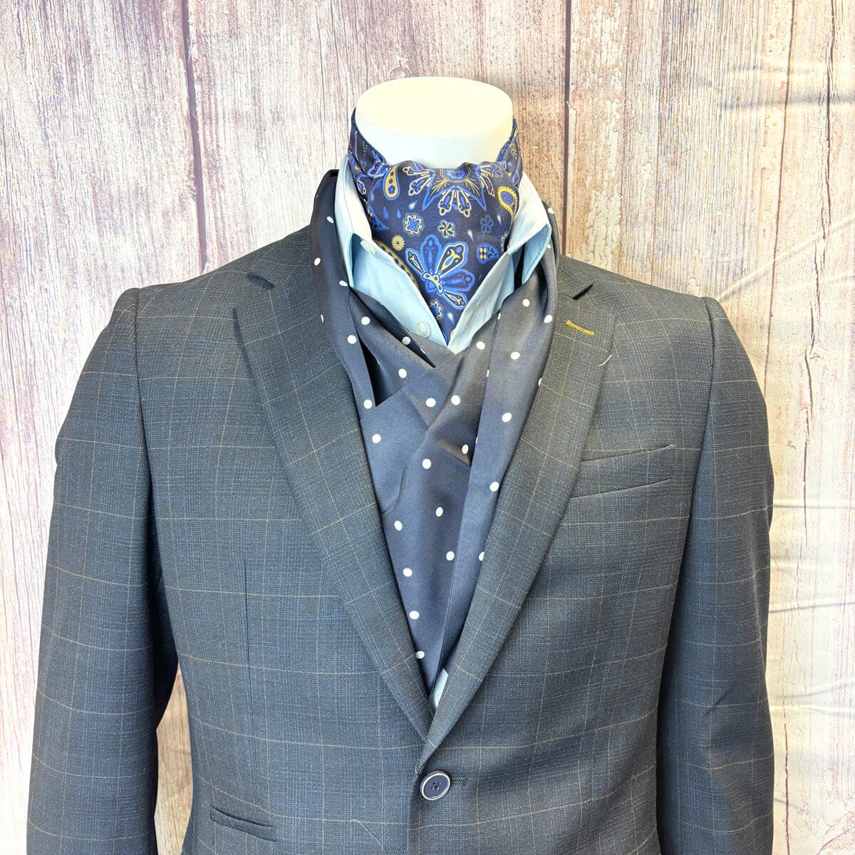 Navy Dot Silk Scarf - Scarves - 