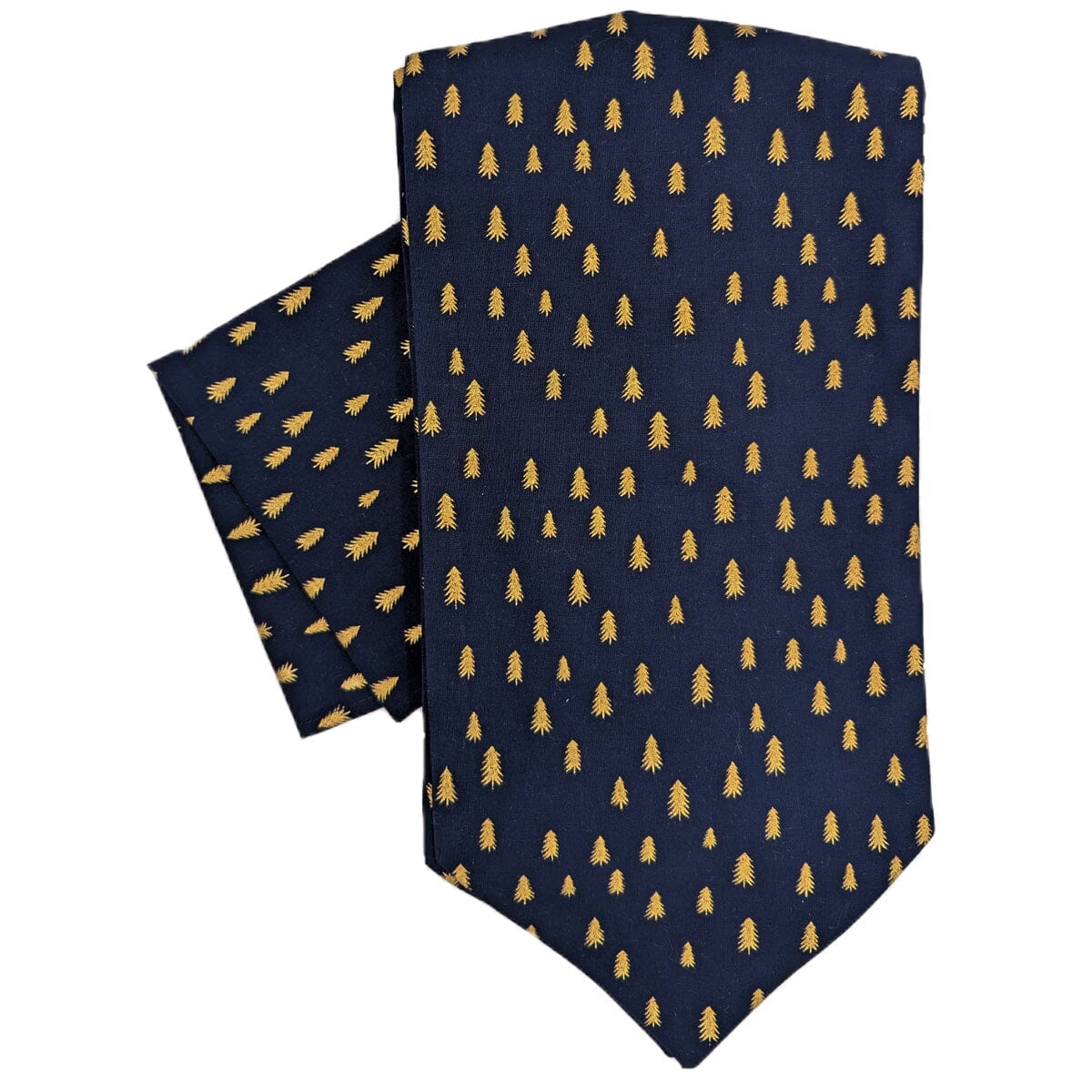 Navy & Gold Christmas Trees Cravat - Cravats - 
