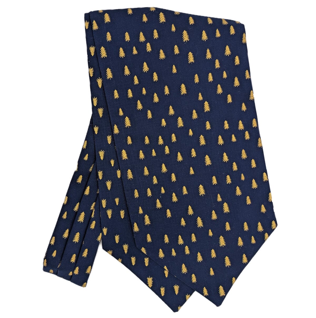 Navy & Gold Christmas Trees Cravat - Cravats - 
