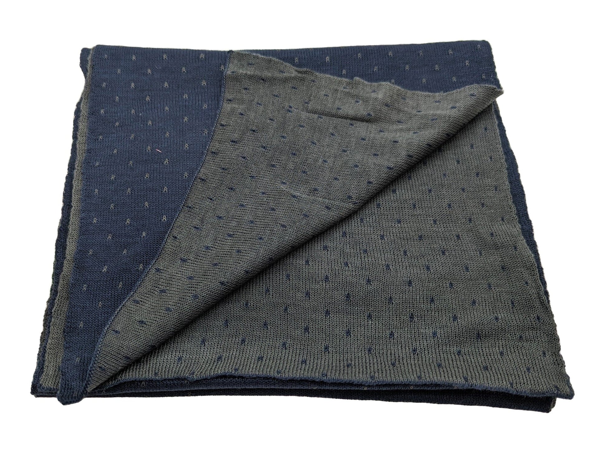Navy & Grey Reversible Spot Scarf - Scarves - - THREADPEPPER
