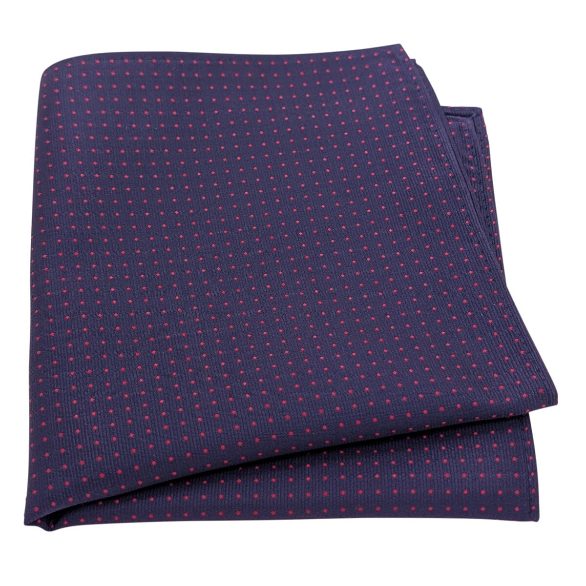 Navy & Red Pin Dots Pocket Square - Wedding Pocket Square - 