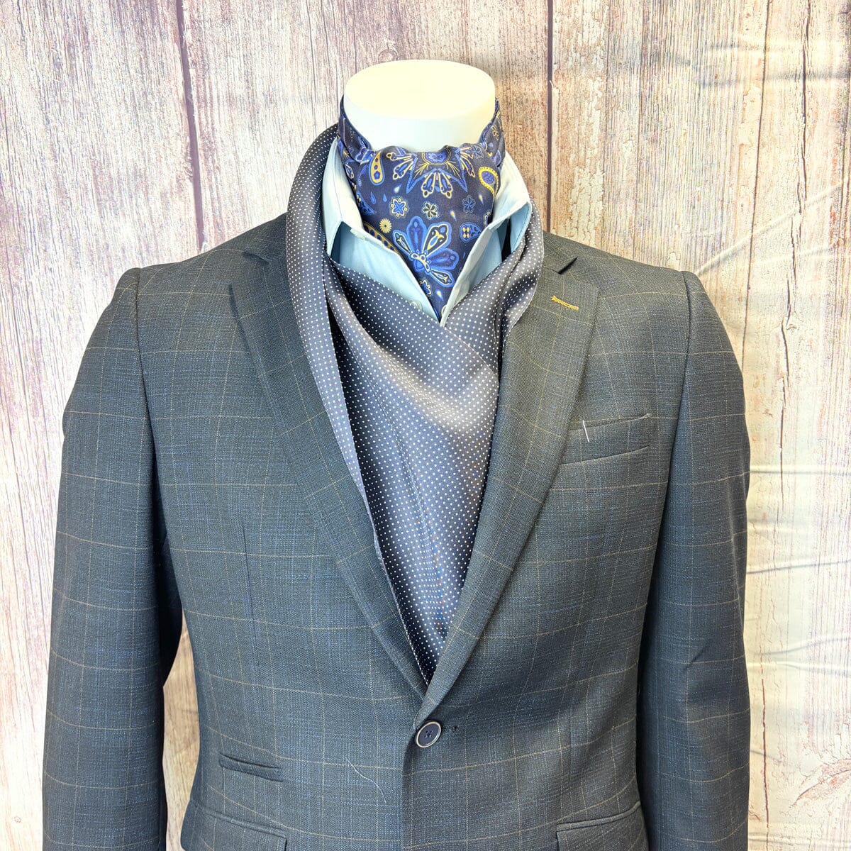 Navy Spot Silk Scarf - Scarves - 