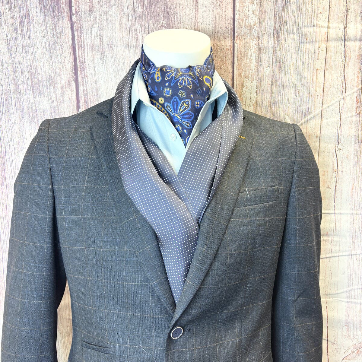 Navy Spot Silk Scarf - Scarves - 