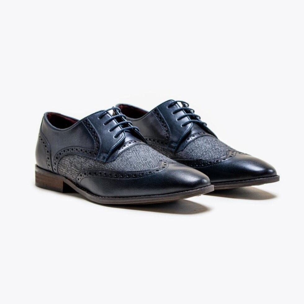 Navy Tweed Shoes - STOCK CLEARANCE - Shoes Sale - 