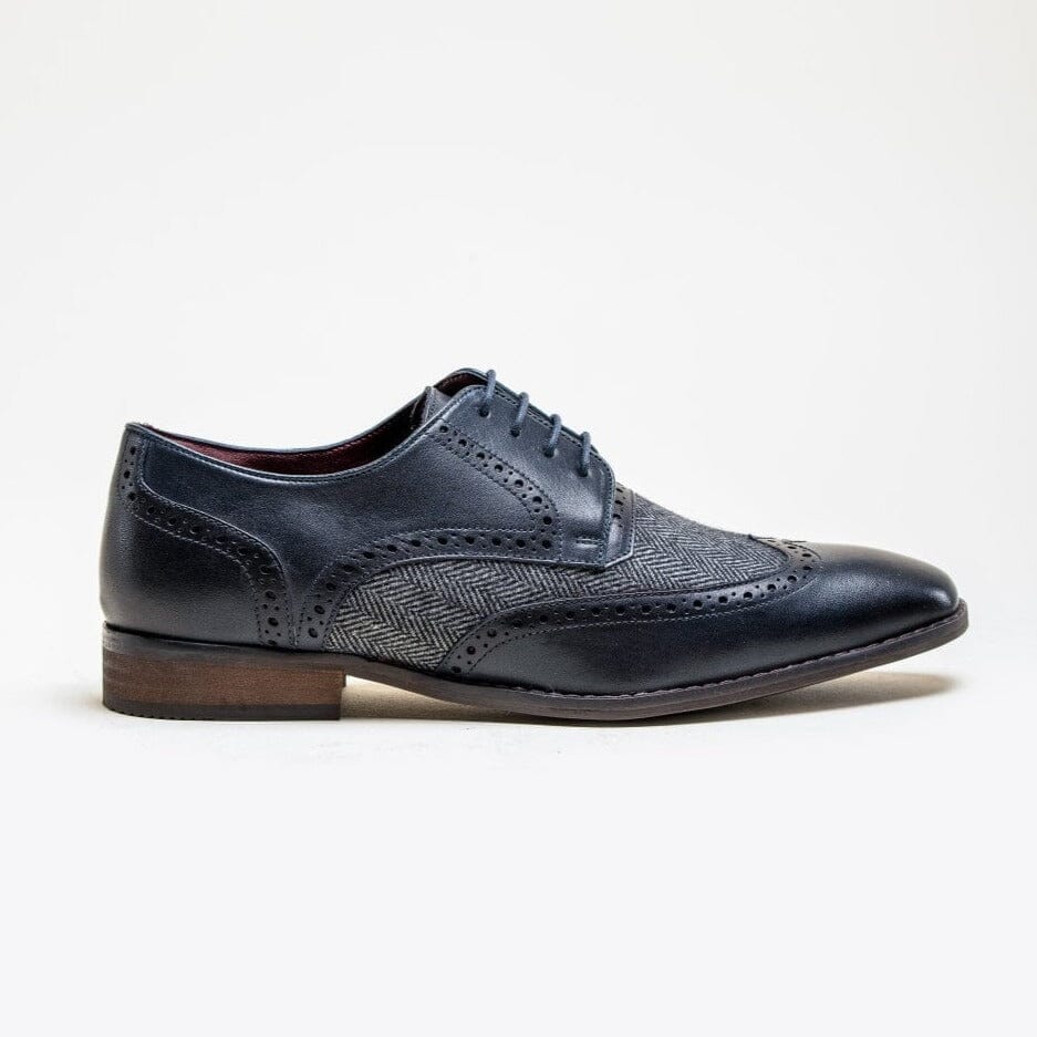 Navy Tweed Shoes - STOCK CLEARANCE - Shoes Sale - 7 