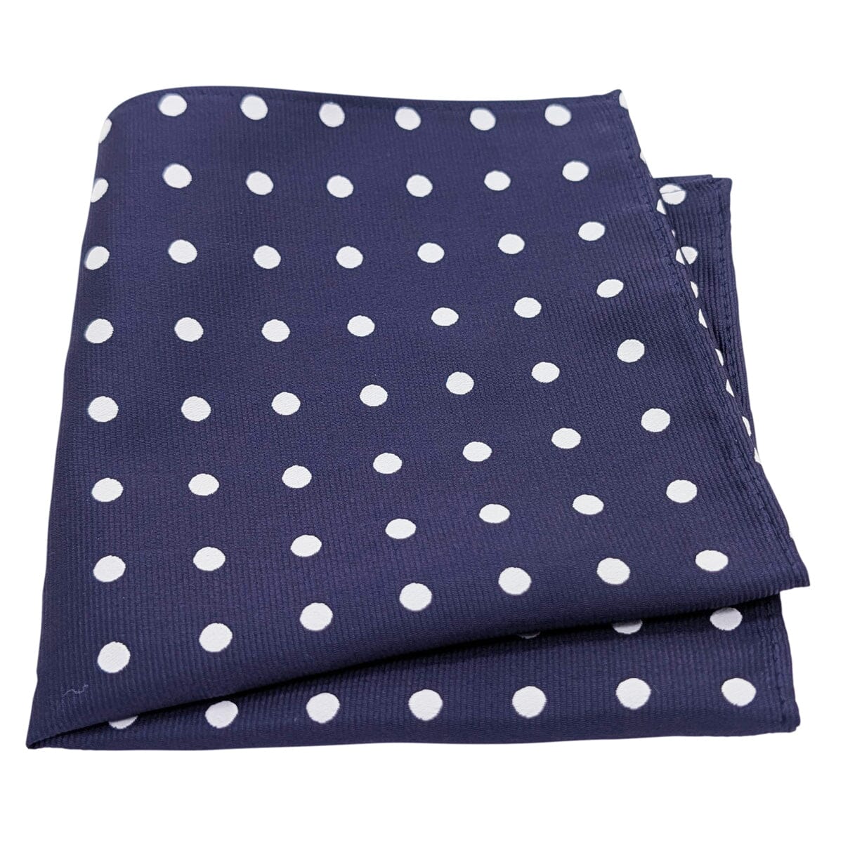 Navy & White Spot Pocket Square - Wedding Pocket Square - 
