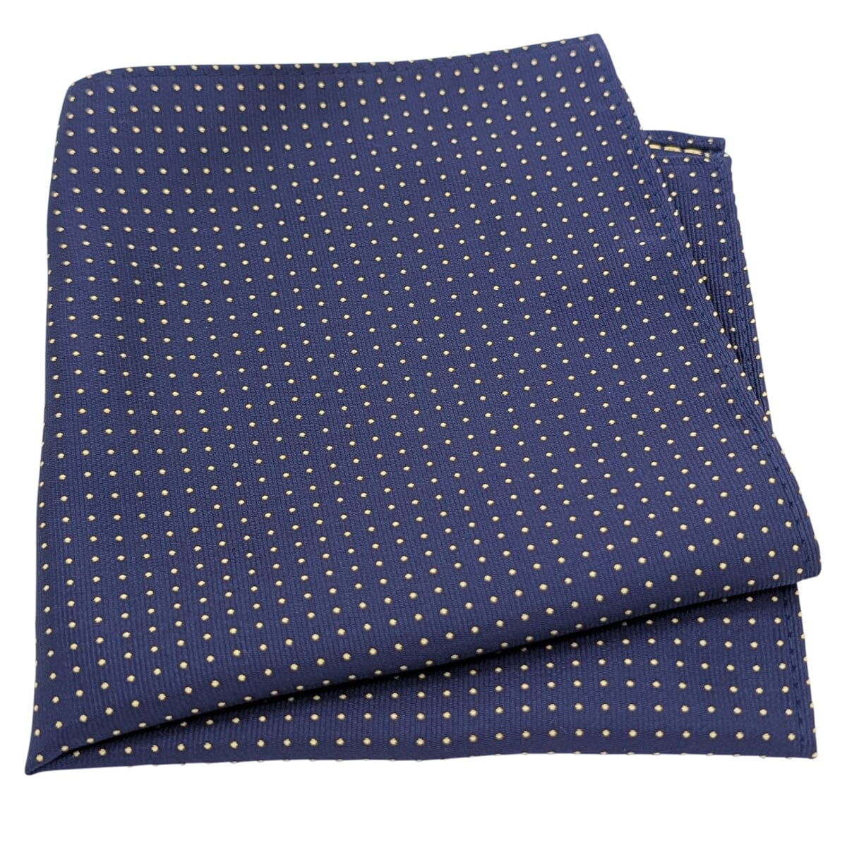 Navy & Yellow Pin Dots Pocket Square - Wedding Pocket Square - 