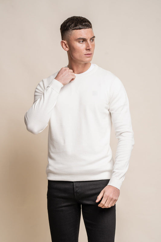 New Ecru Crewneck Jumper - Jumpers - - THREADPEPPER