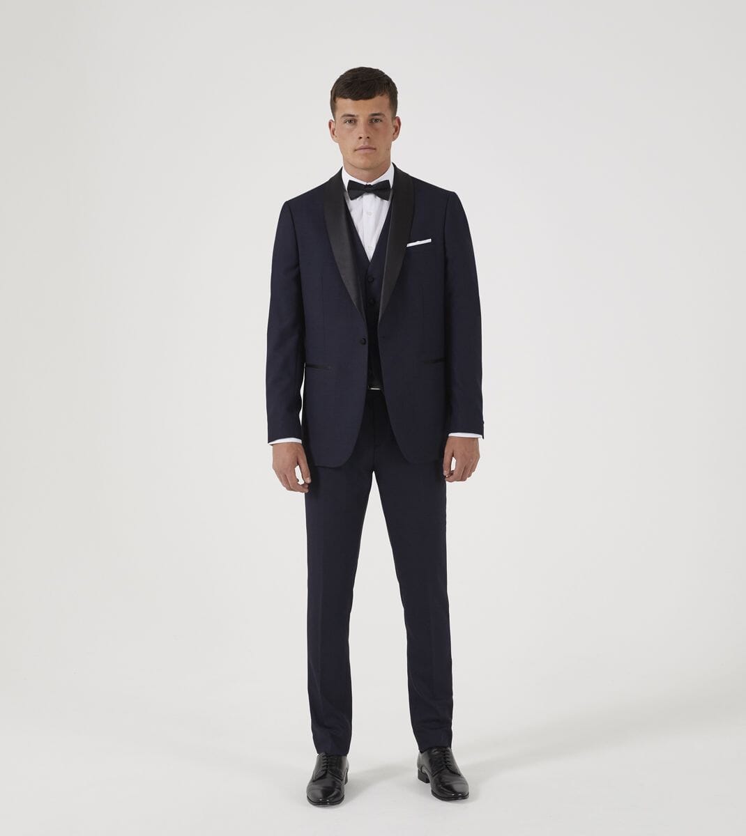Newman Navy Check 3 Piece Dinner Suit - Suits - - THREADPEPPER