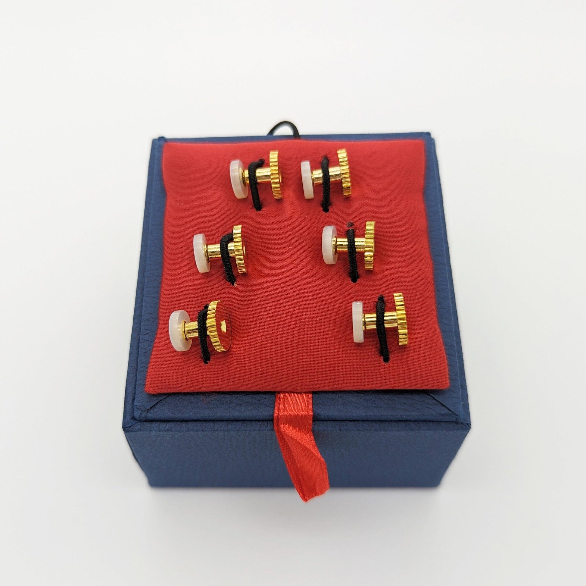 Pearl & Gold Dress Shirt Studs - Accessories - - THREADPEPPER