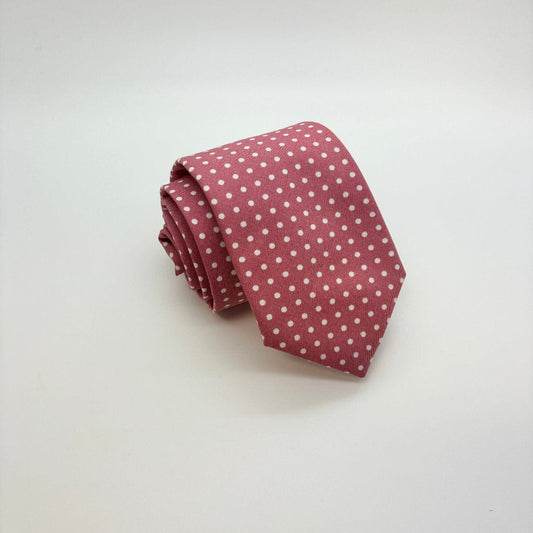 Pink Spot Cotton Tie - Ties - Tie Only 