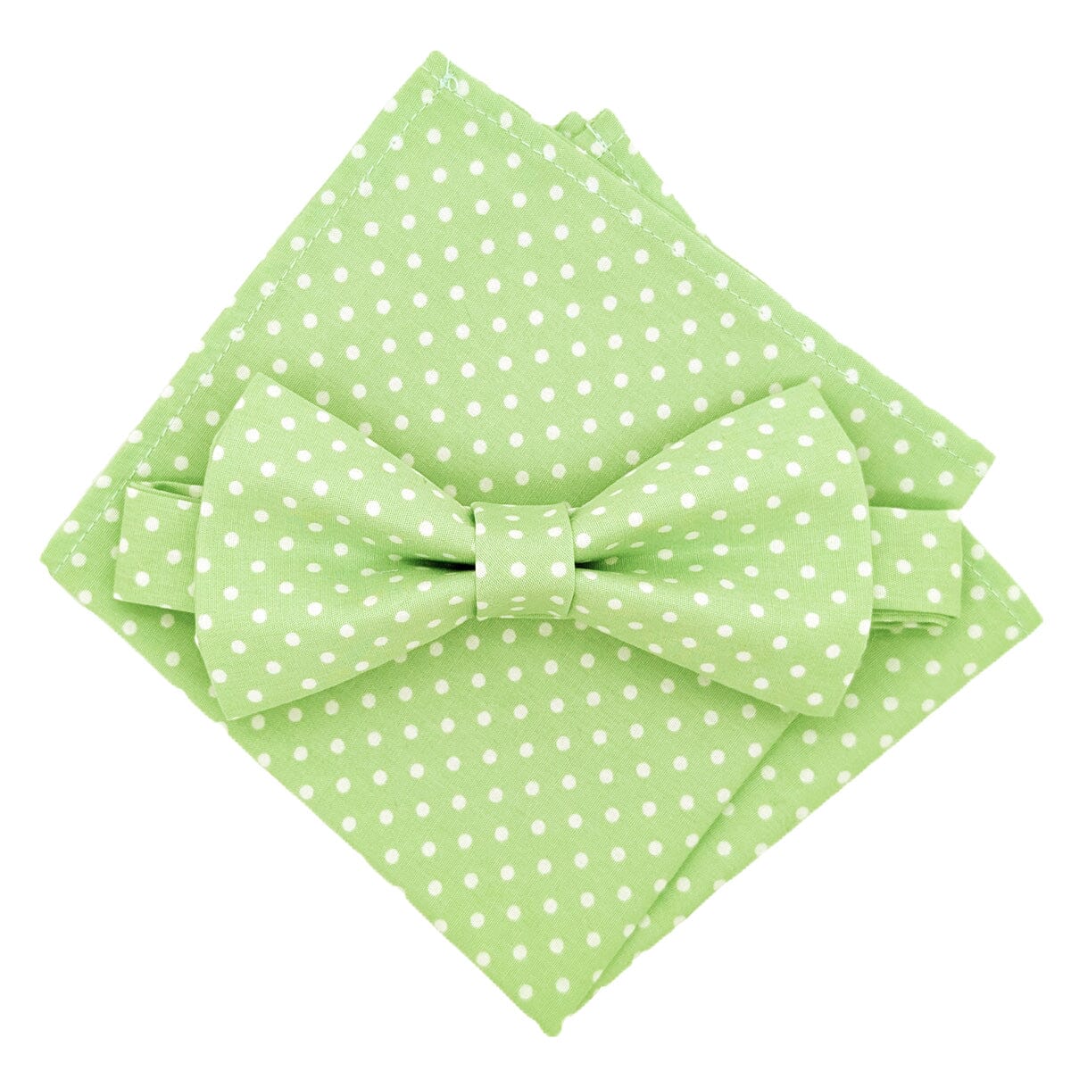 Pistachio Spot Bow Tie - Bow Ties - Pre-Tied Bow Tie & Pocket Square - Save £1.00 