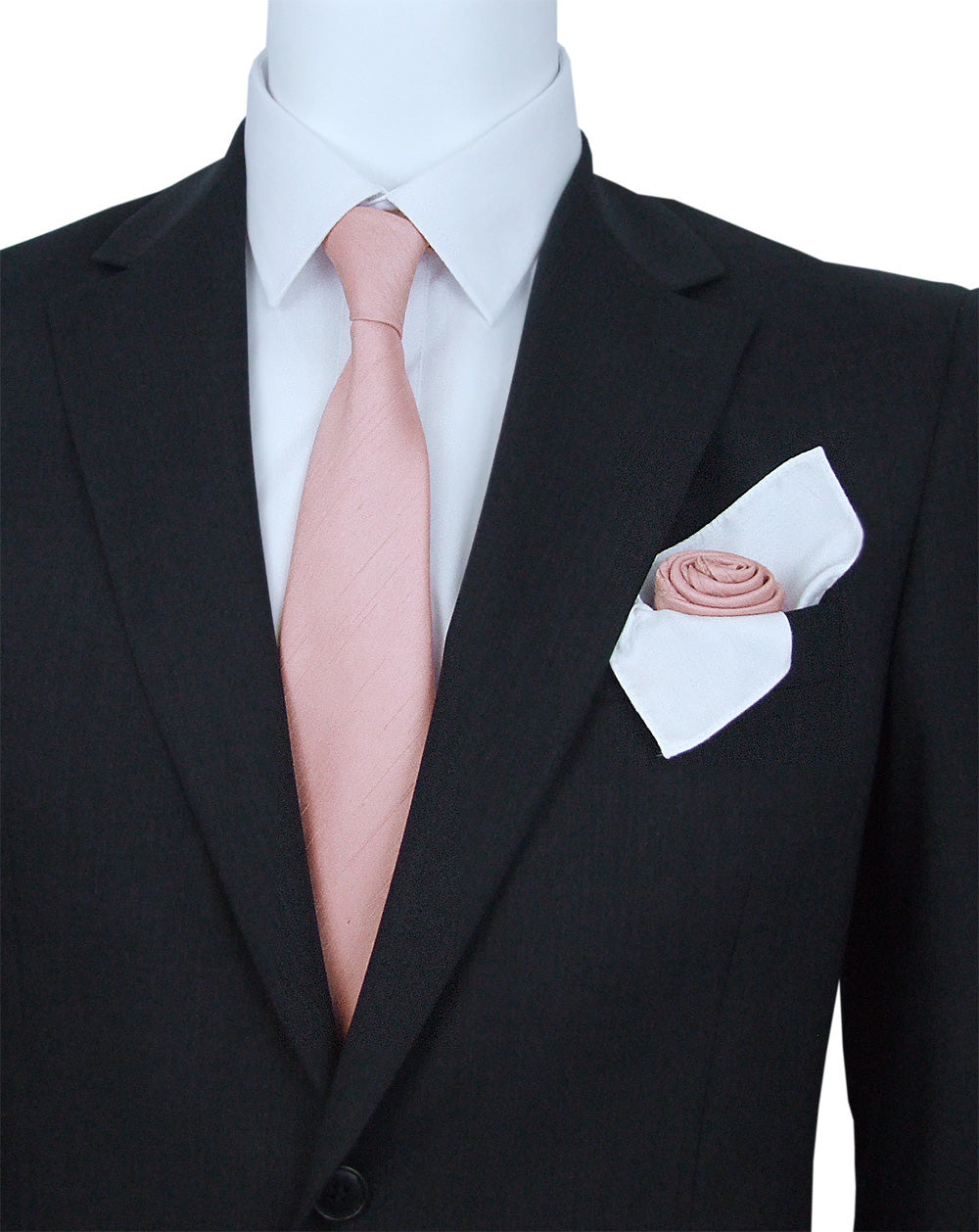 Clearance - Light Rose Shantung Pocket Square