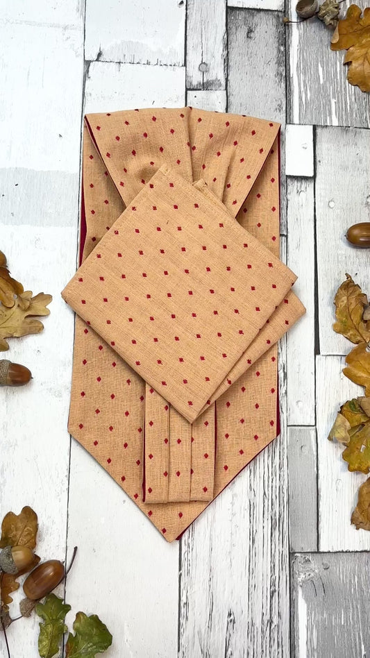 Red Woven Spots Cotton Cravat