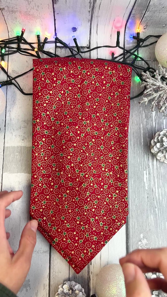 Red & Gold Christmas Swirls Cravat