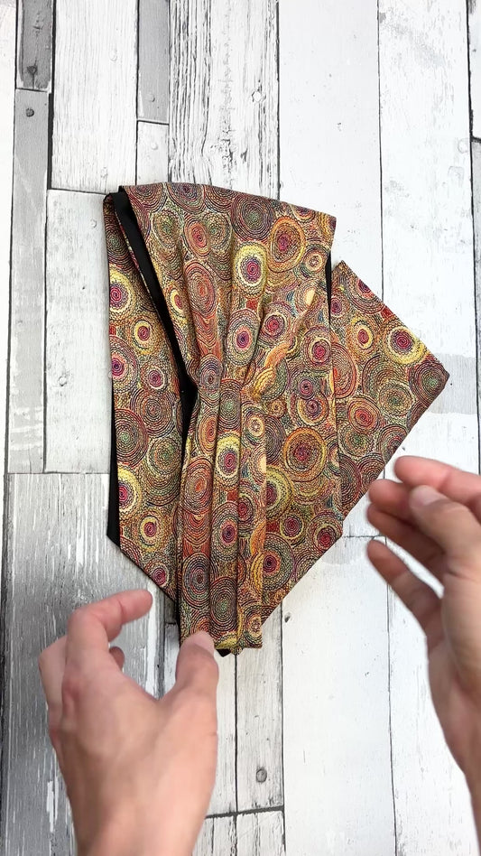 Autumn Circles Vegan Silk Cravat
