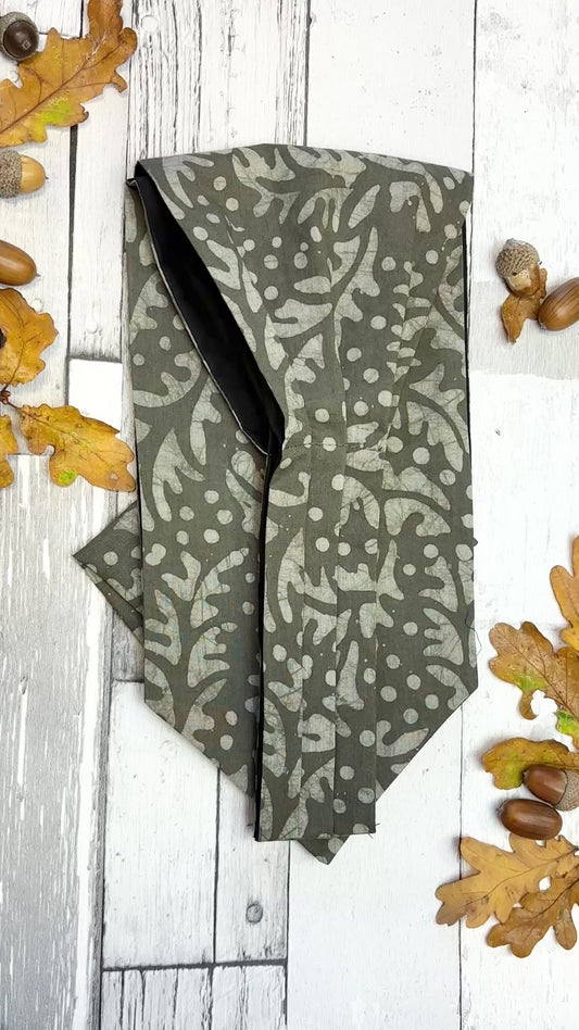 Grey Batik Hand-Dyed Cotton Cravat