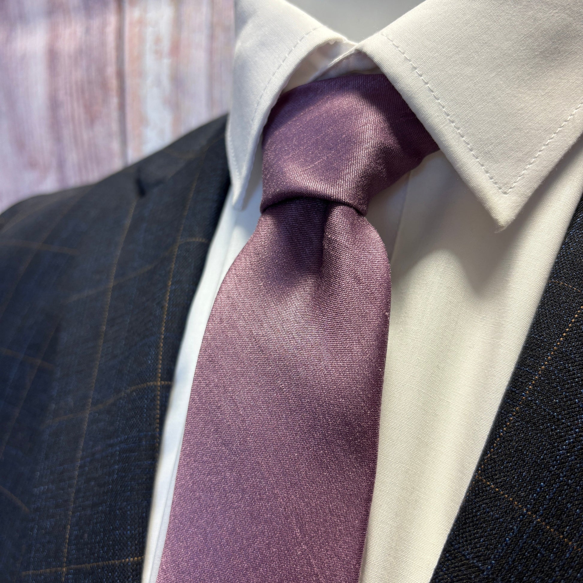 Purple Shantung Tie - Ties - 