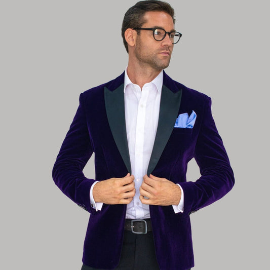 Purple Velvet Blazer - STOCK CLEARANCE - Blazers & Jackets Sale - 38R 