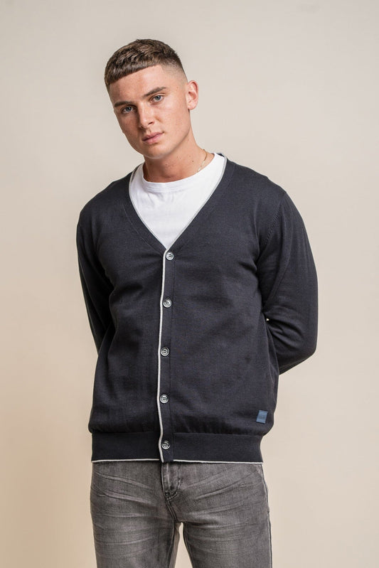 Raider Black Button Cardigan - Jumpers - S 