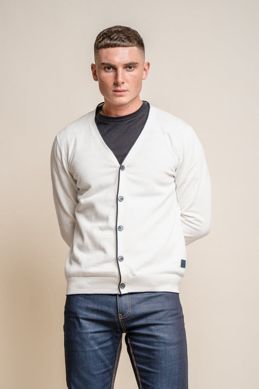 Raider Ecru Button Cardigan - Jumpers - S 