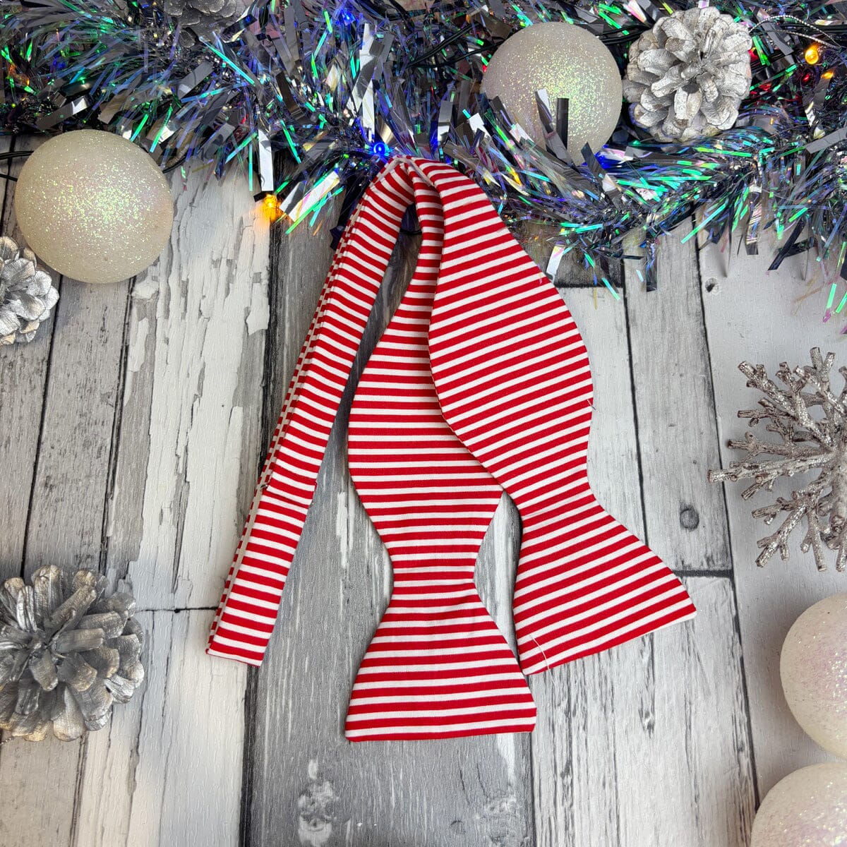 Red Candy Cane Bow Tie - Bow Ties - 