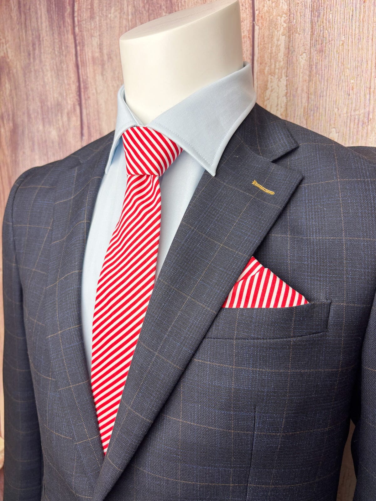 Red Candy Cane Pocket Square - Pocket Square - 