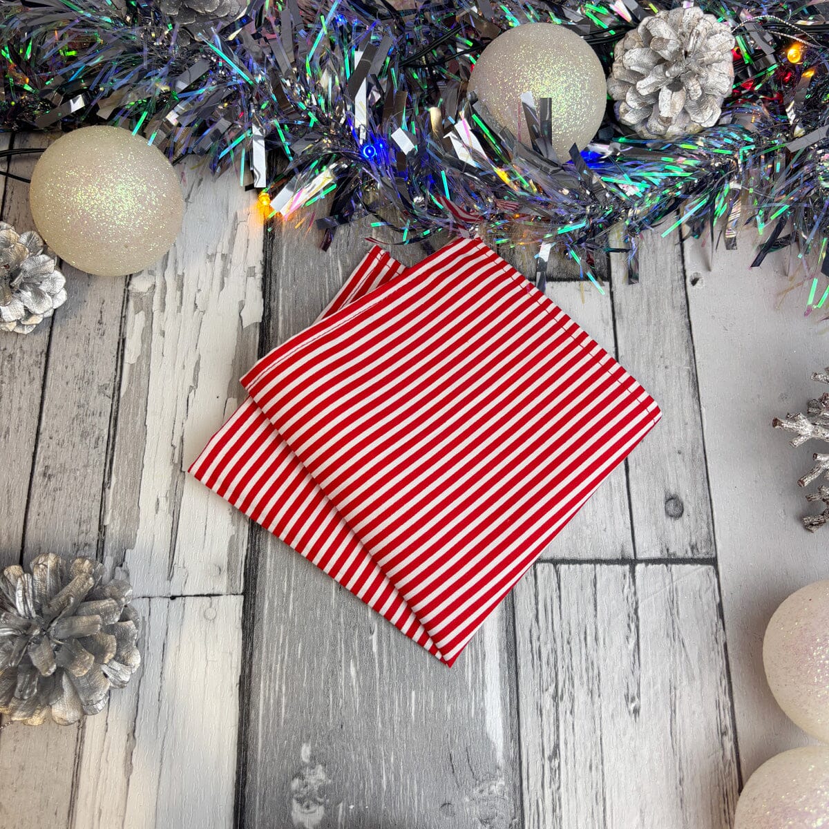 Red Candy Cane Pocket Square - Pocket Square - 