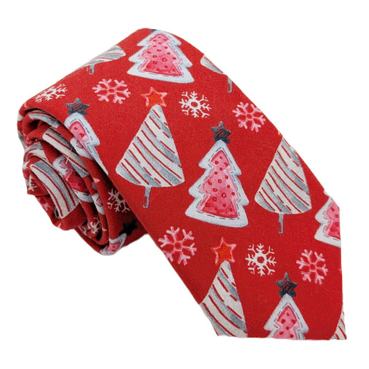 Red Christmas Trees Tie - Ties - 