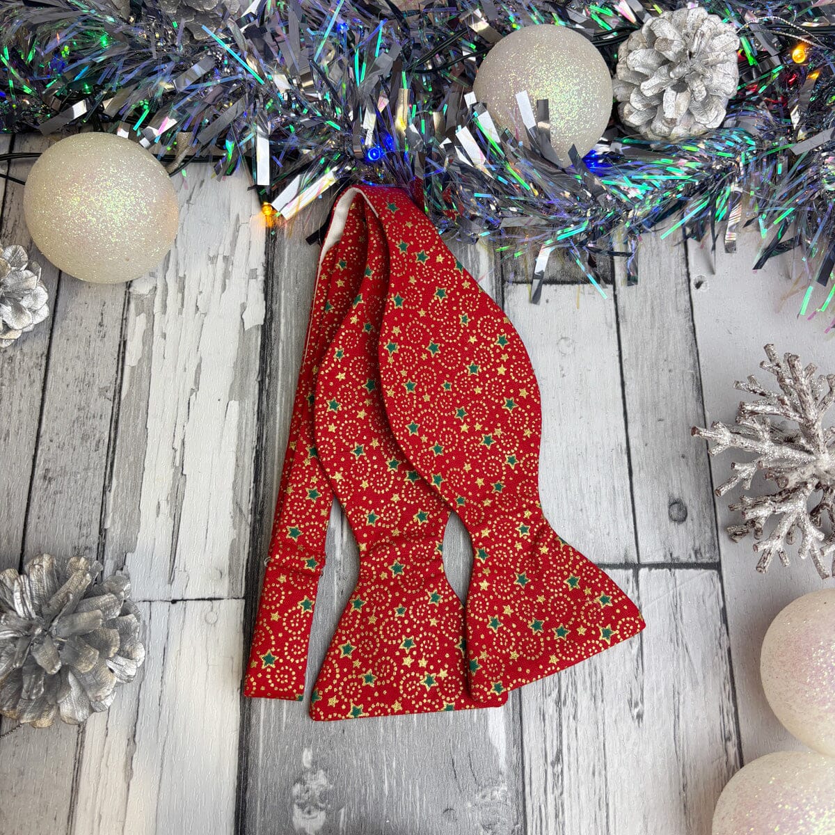 Red & Gold Christmas Swirls Bow Tie - Bow Ties - 