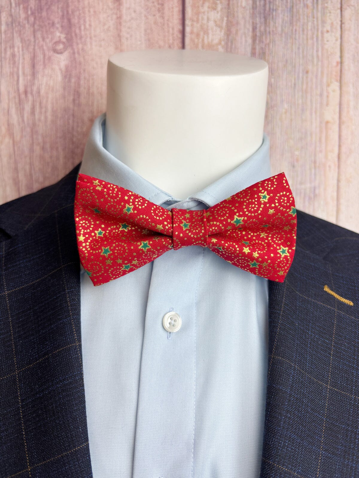 Red & Gold Christmas Swirls Bow Tie - Bow Ties - 