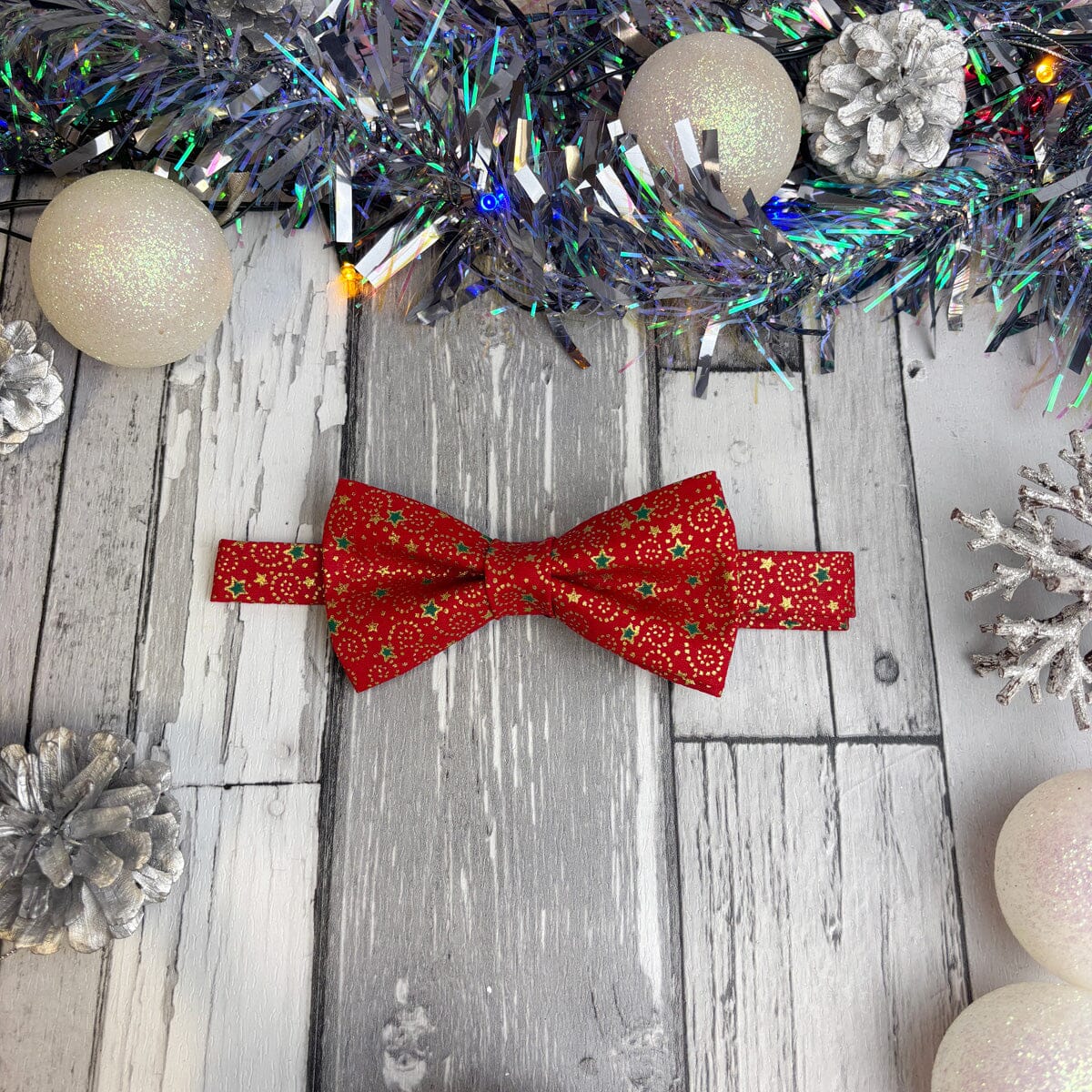 Red & Gold Christmas Swirls Bow Tie - Bow Ties - 