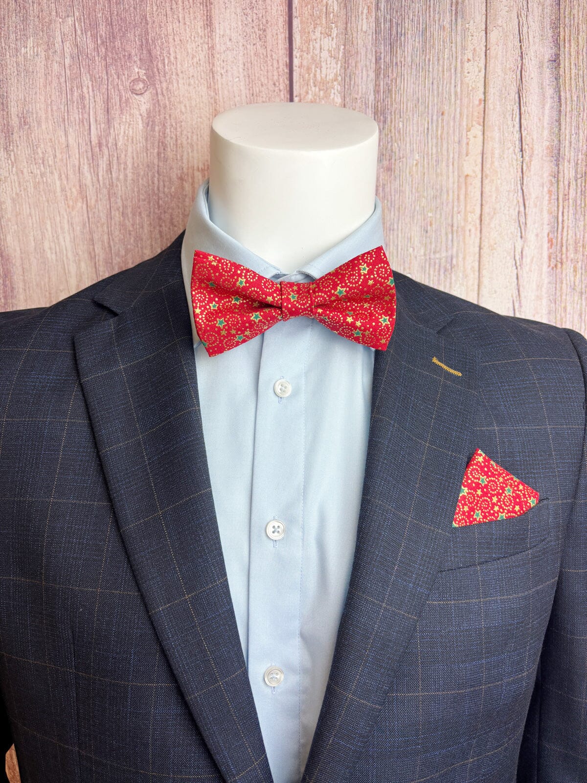 Red & Gold Christmas Swirls Bow Tie - Bow Ties - 