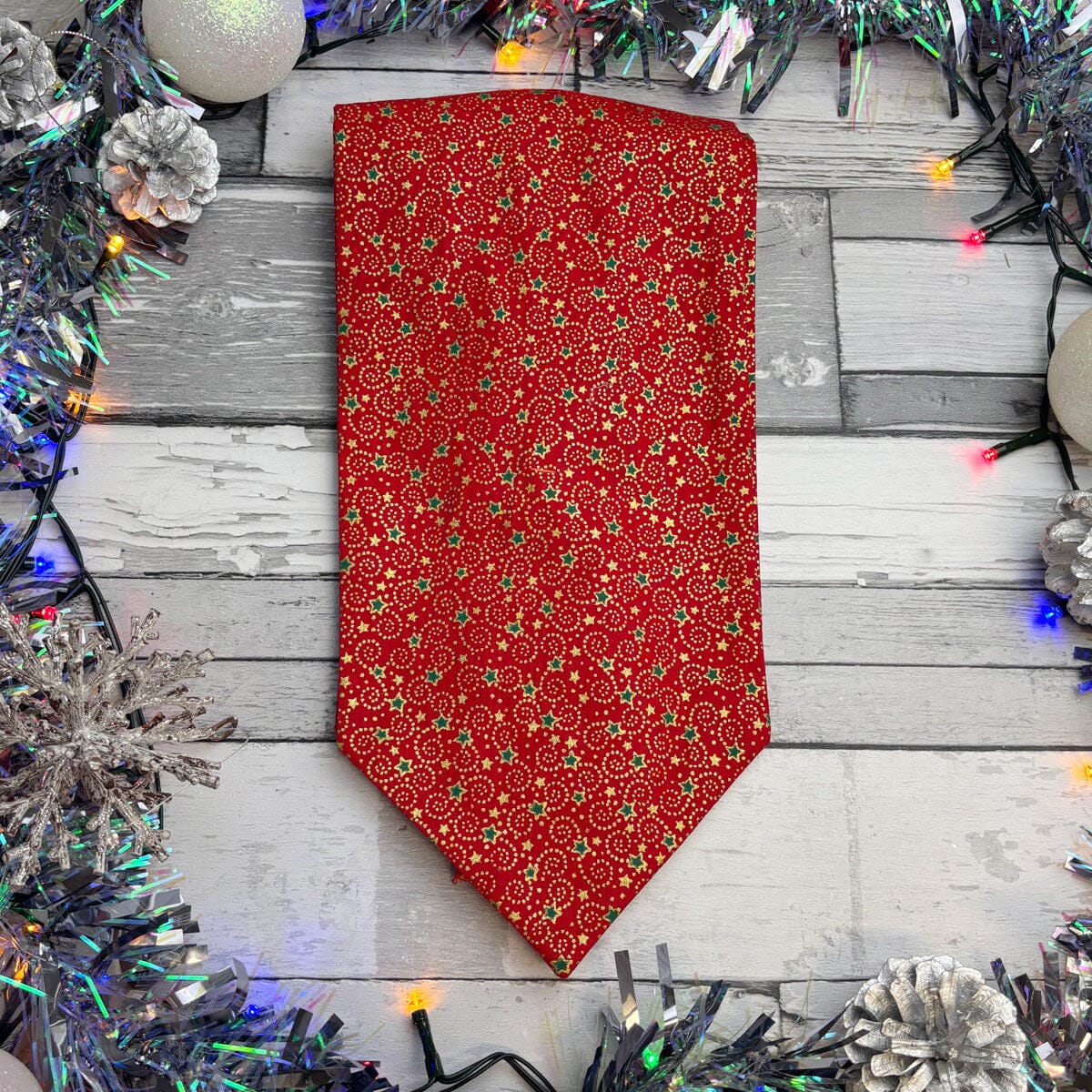 Red & Gold Christmas Swirls Cravat - Cravats - 
