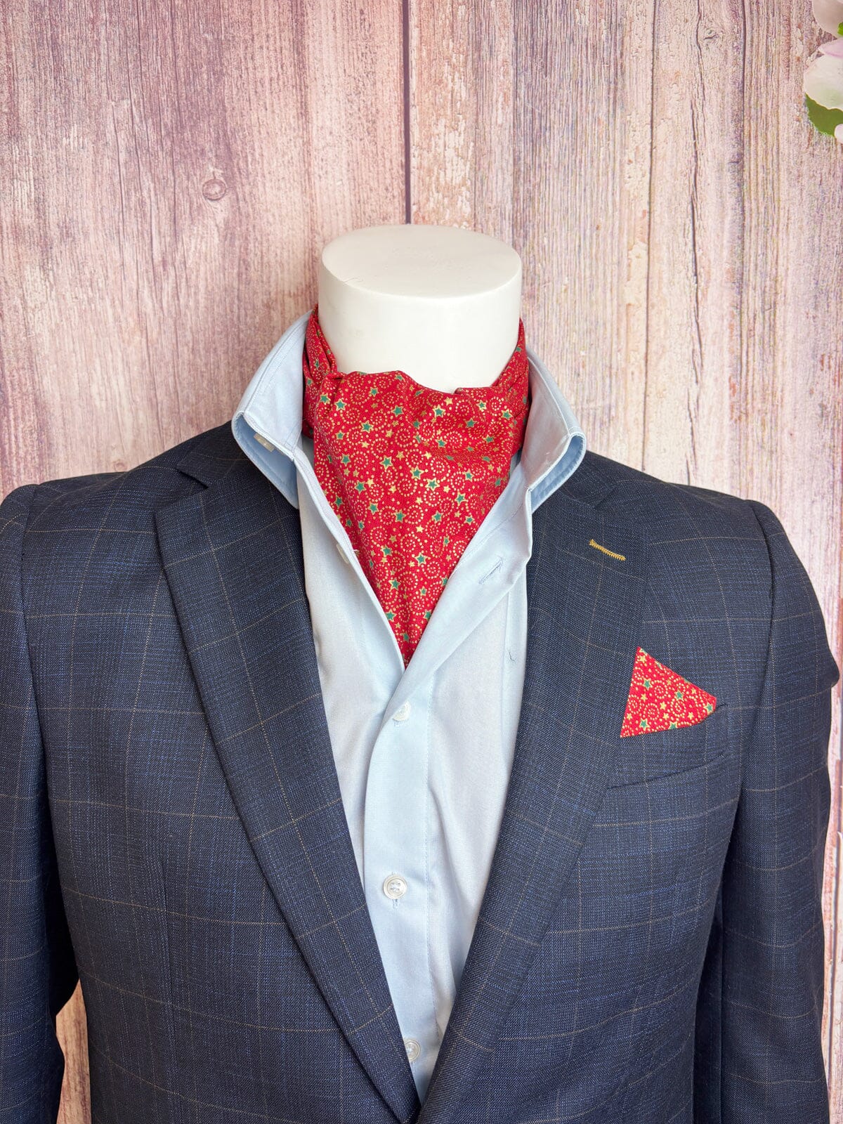 Red & Gold Christmas Swirls Cravat - Cravats - 