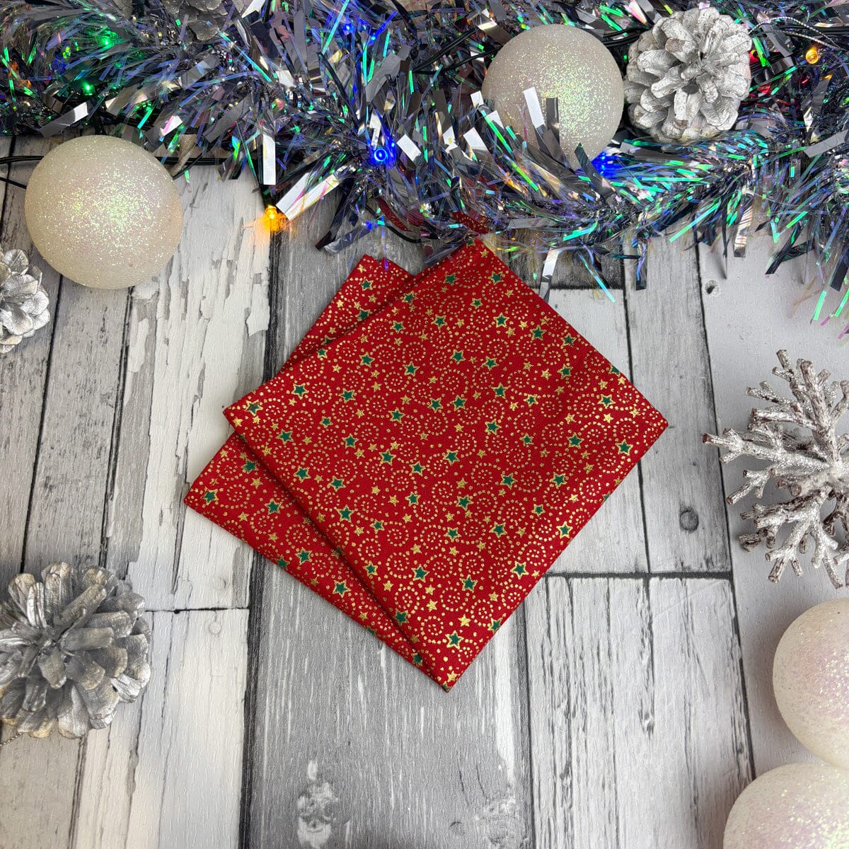 Red & Gold Christmas Swirls Pocket Square - Pocket Square - 