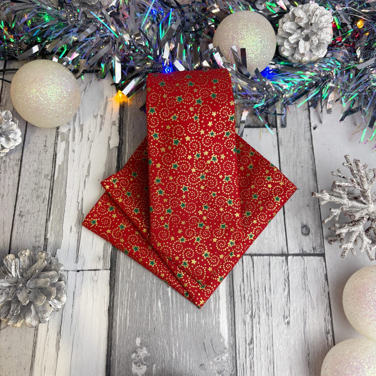 Red & Gold Christmas Swirls Tie - Ties - 