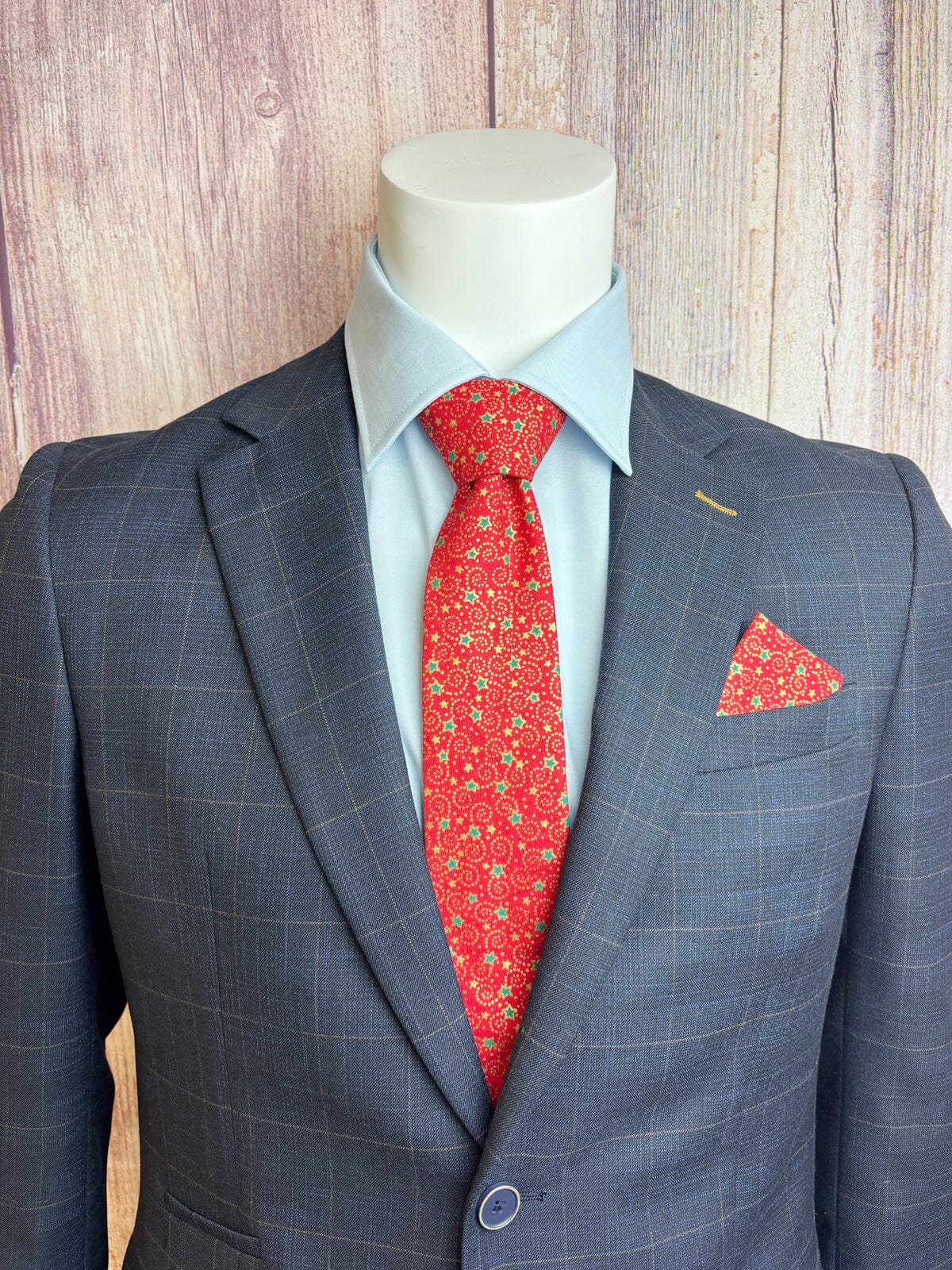Red & Gold Christmas Swirls Tie - Ties - 