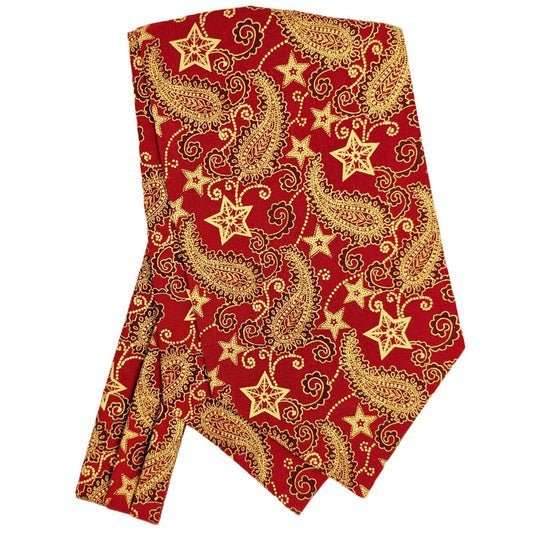 Red & Gold Paisley Cravat - Cravats - 