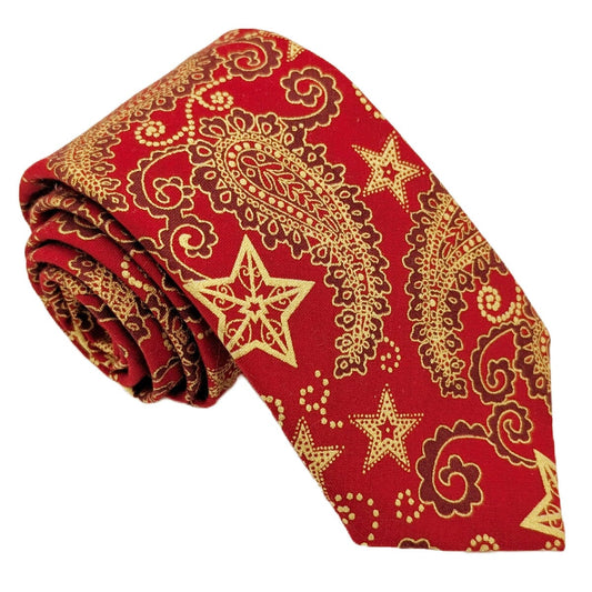 Red & Gold Paisley Tie - Ties - 