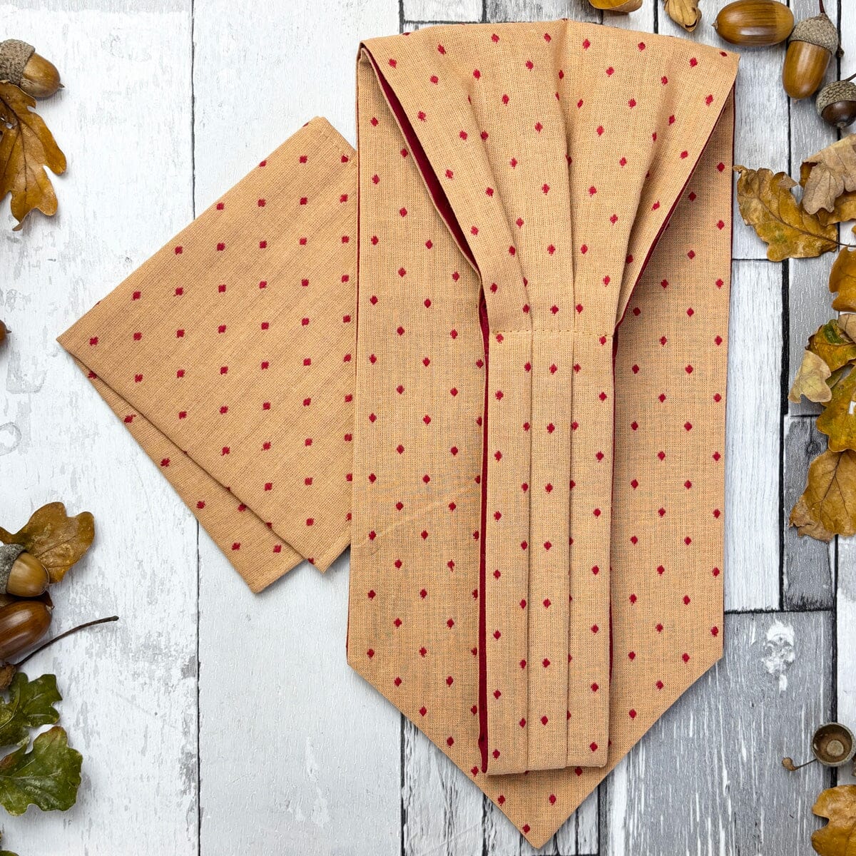 Red Woven Spots Cotton Cravat - Cravats - 