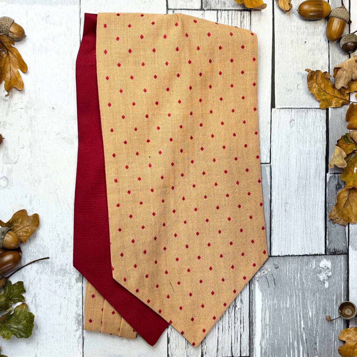 Red Woven Spots Cotton Cravat - Cravats - 