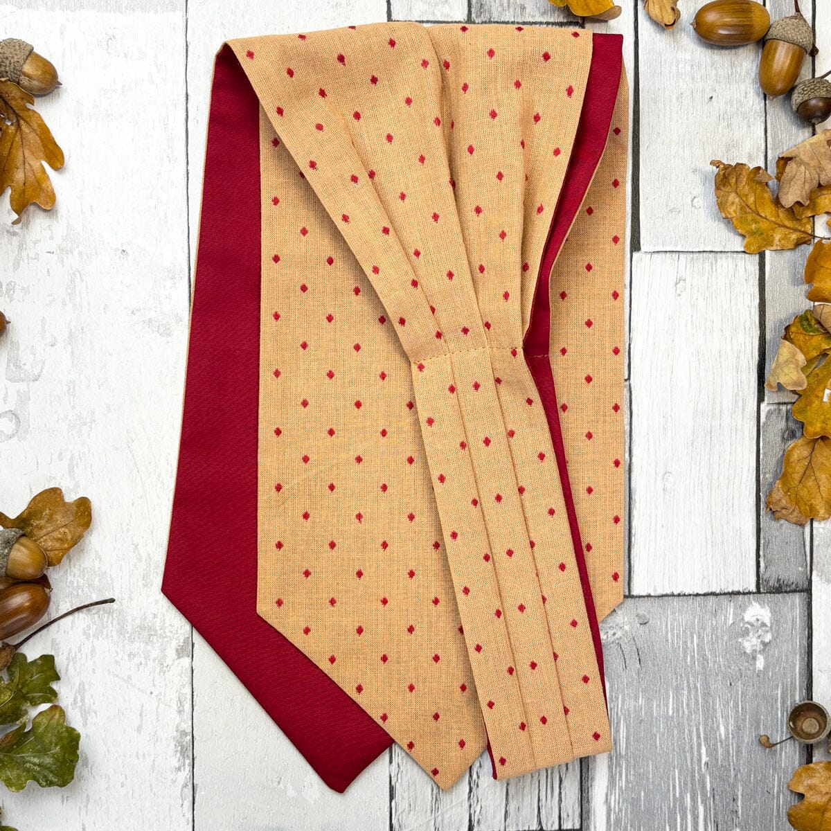 Red Woven Spots Cotton Cravat - Cravats - 