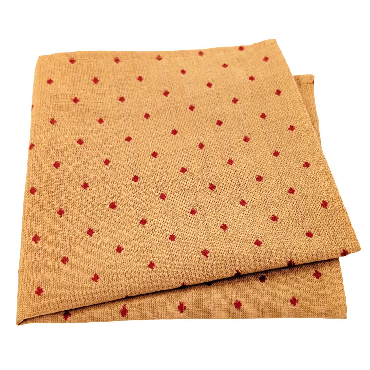 Red Woven Spots Cotton Pocket Square - Handkerchiefs - 