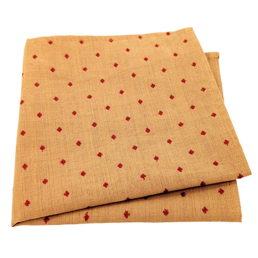 Red Woven Spots Cotton Pocket Square - Handkerchiefs - 