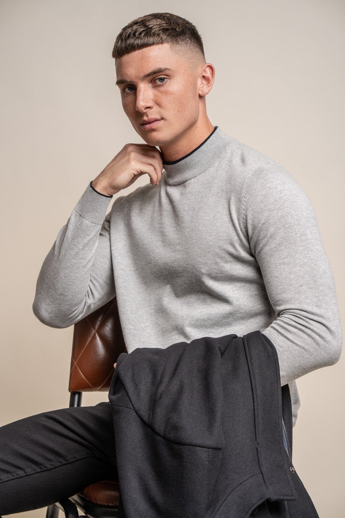 Rio Grey Turtle Neck Jumper - Jumpers - 