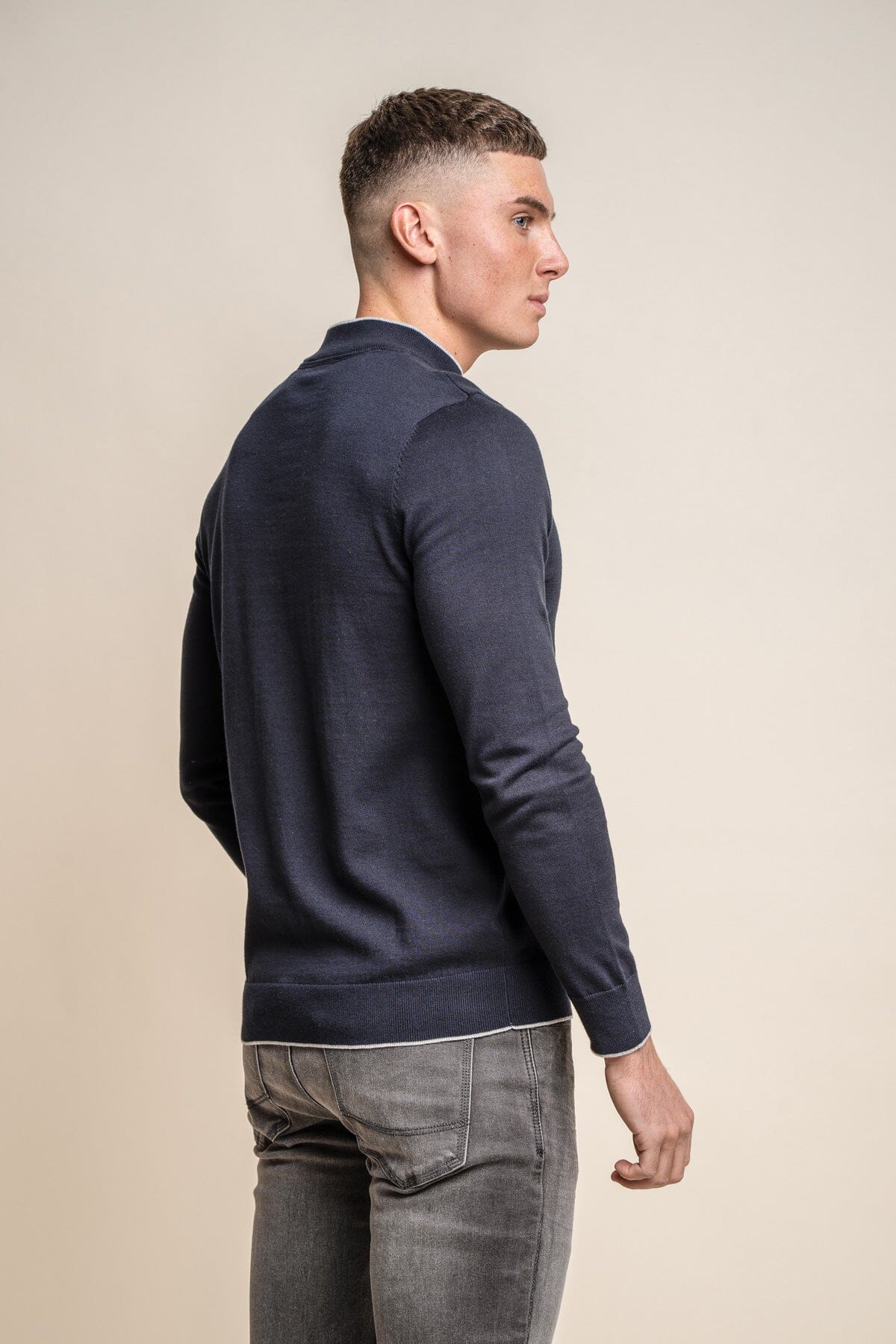 Rio Navy Turtle Neck Jumper - Jumpers - 
