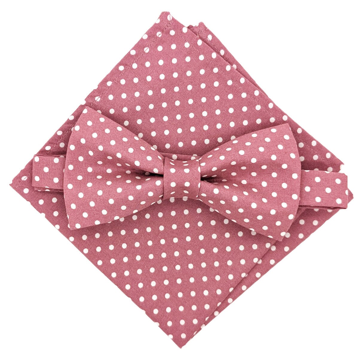 Rosewood Spot Bow Tie - Bow Ties - Pre-Tied Bow Tie & Pocket Square - Save £1.00 