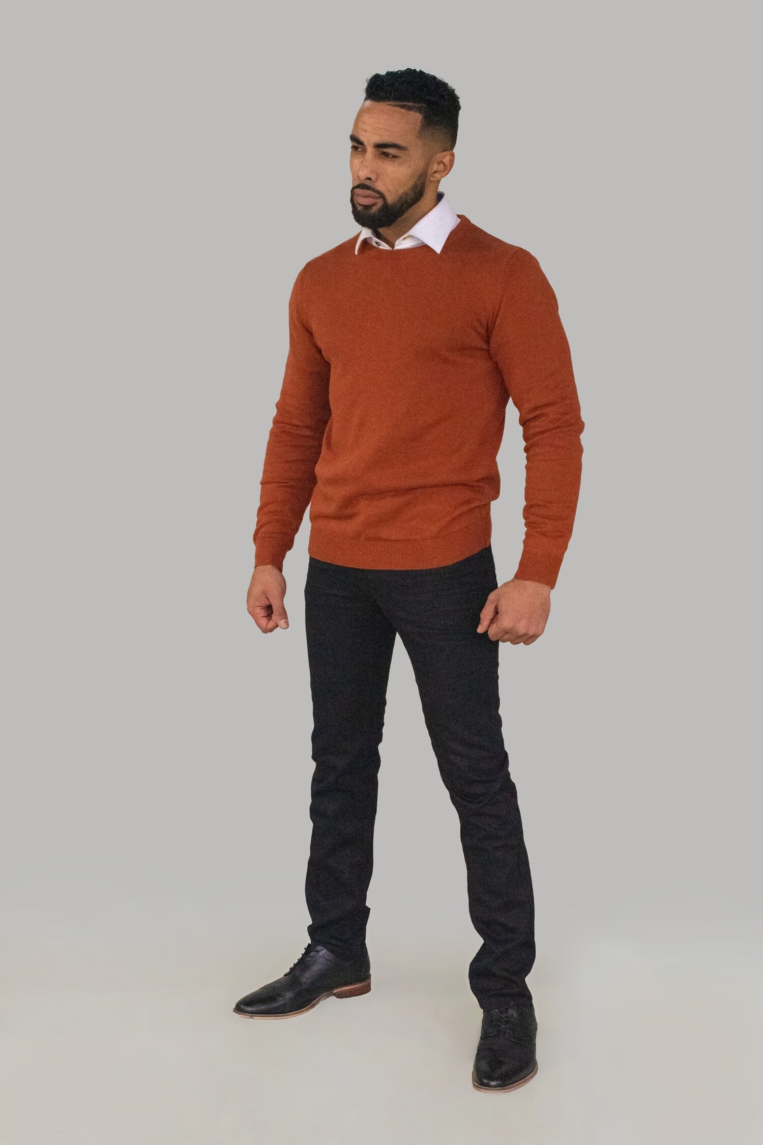 Rustic Orange Crewneck Jumper - Jumpers - - THREADPEPPER