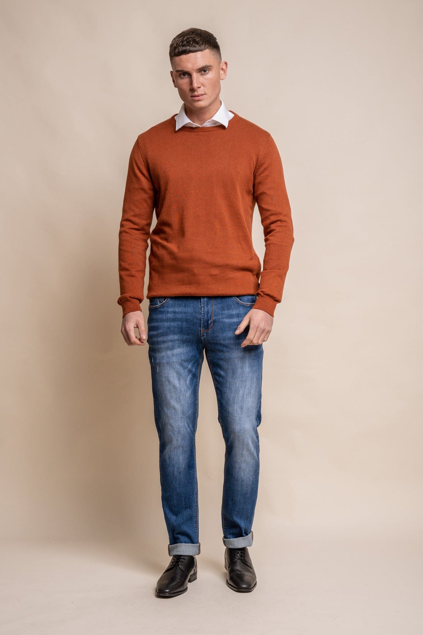 Rustic Orange Crewneck Jumper - Jumpers - - THREADPEPPER